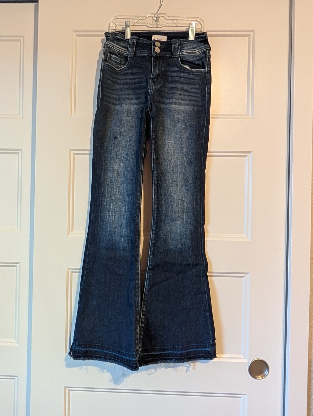 BKE Dark Wash Youth Flared Jeans - Navy Blue